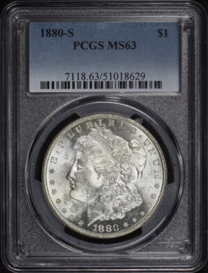 Obverse of this 1880-S Morgan Dollar PCGS MS-63