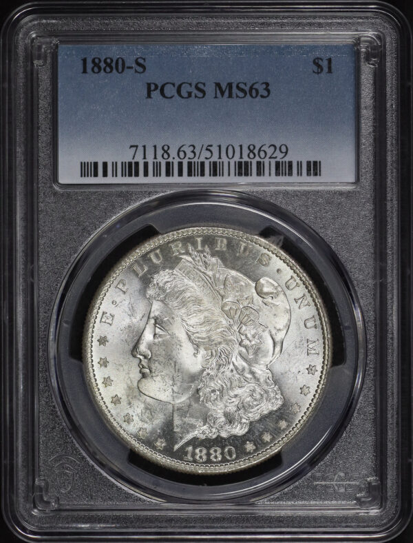 Obverse of this 1880-S Morgan Dollar PCGS MS-63