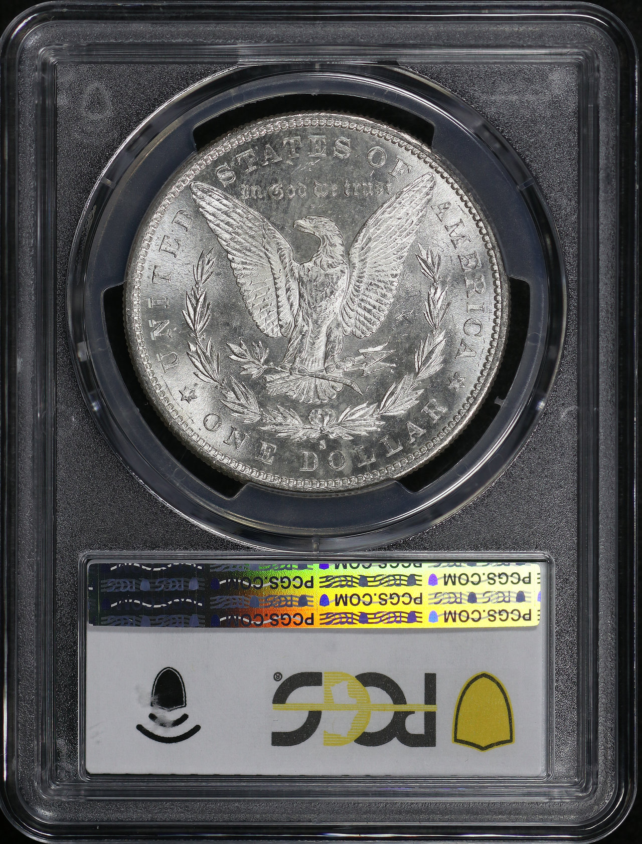 Reverse of this 1880-S Morgan Dollar PCGS MS-63 – Amber Obverse Tab Toning