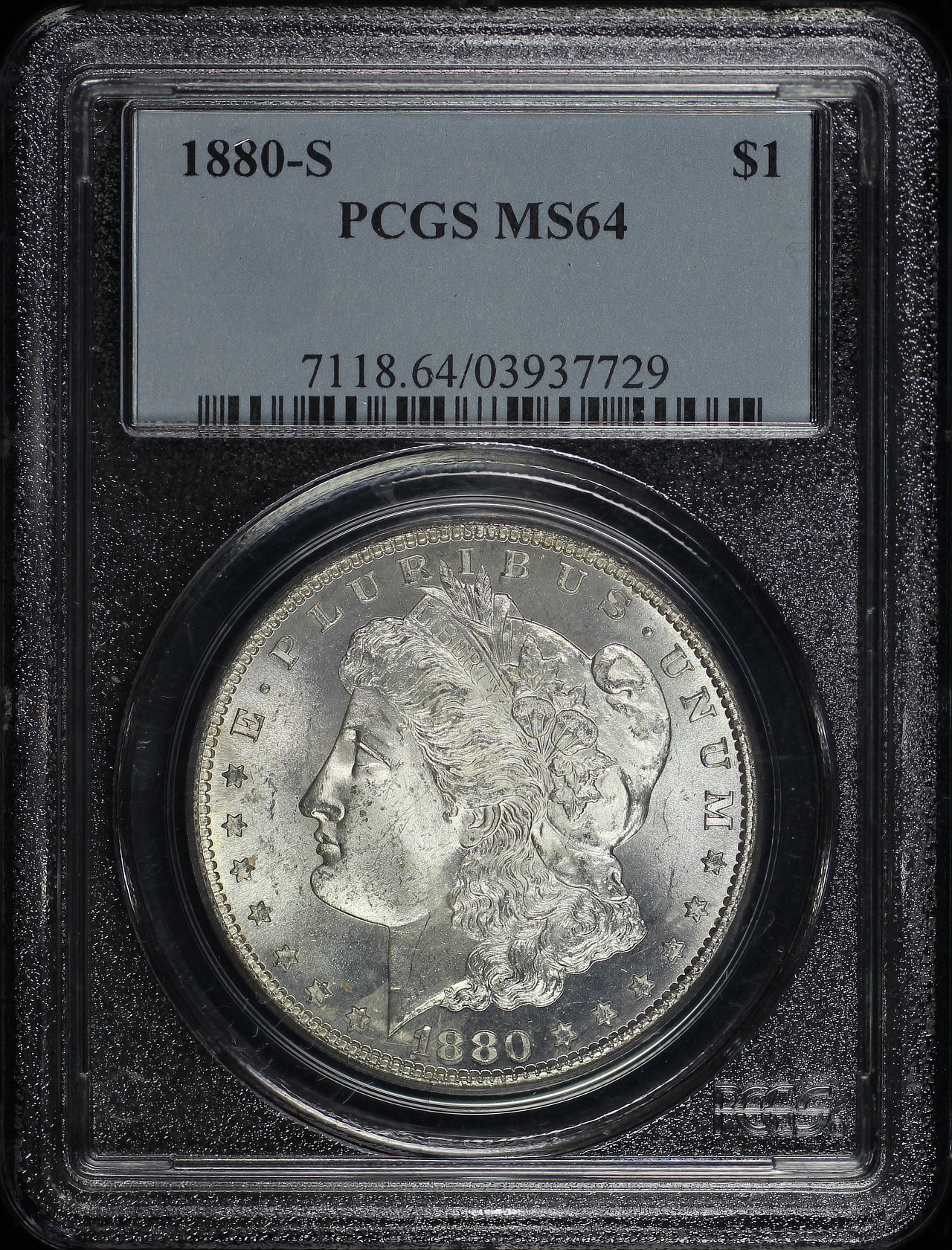 Obverse of this 1880-S Morgan Dollar PCGS MS-64