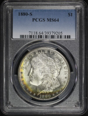 Obverse of this 1880-S Morgan Dollar PCGS MS-64