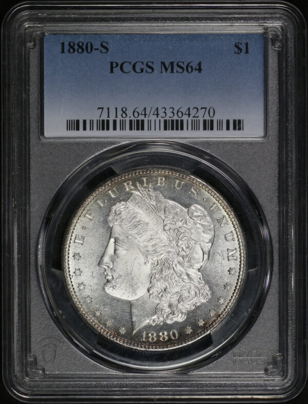 Obverse of this 1880-S Morgan Dollar PCGS MS-64