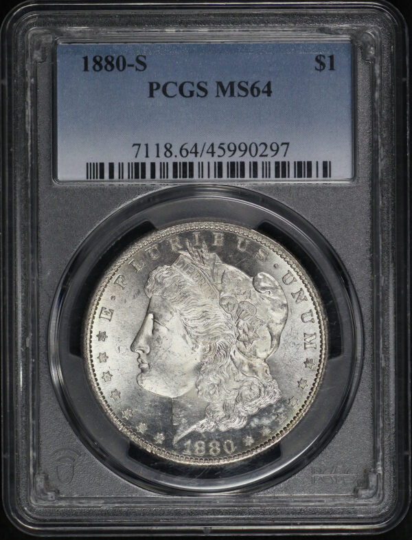 Obverse of this 1880-S Morgan Dollar PCGS MS-64