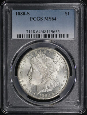 Obverse of this 1880-S Morgan Dollar PCGS MS-64
