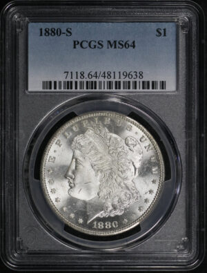 Obverse of this 1880-S Morgan Dollar PCGS MS-64