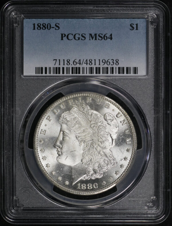 Obverse of this 1880-S Morgan Dollar PCGS MS-64