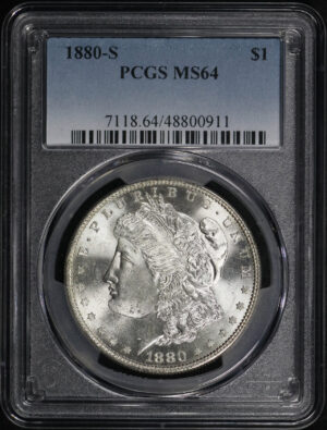 Obverse of this 1880-S Morgan Dollar PCGS MS-64