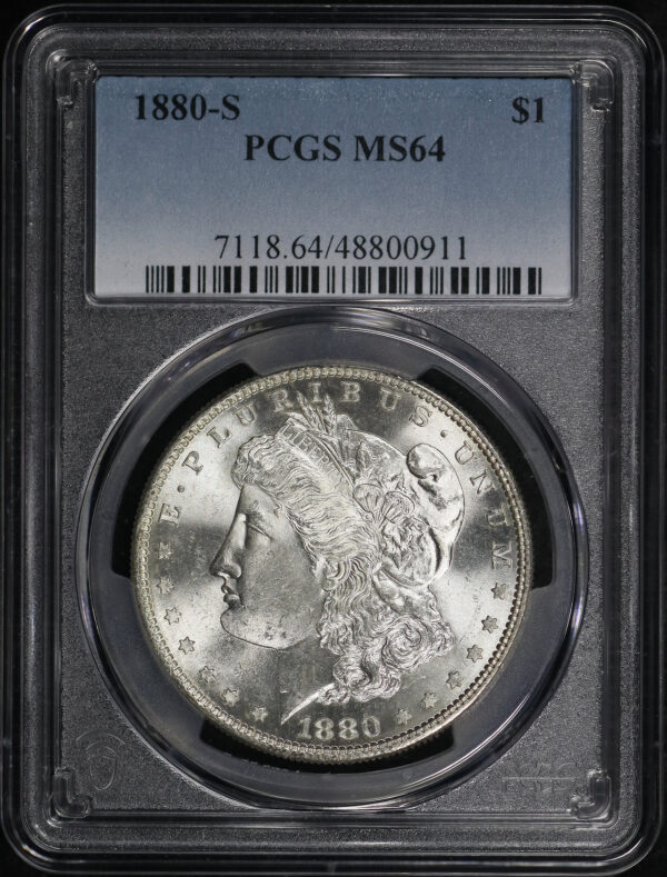 Obverse of this 1880-S Morgan Dollar PCGS MS-64