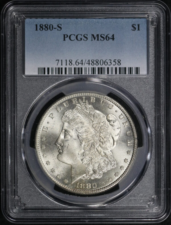 Obverse of this 1880-S Morgan Dollar PCGS MS-64