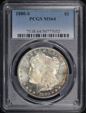 Obverse of this 1880-S Morgan Dollar PCGS MS-64 – Obverse Looks PL