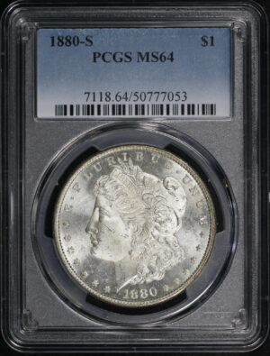 Obverse of this 1880-S Morgan Dollar PCGS MS-64