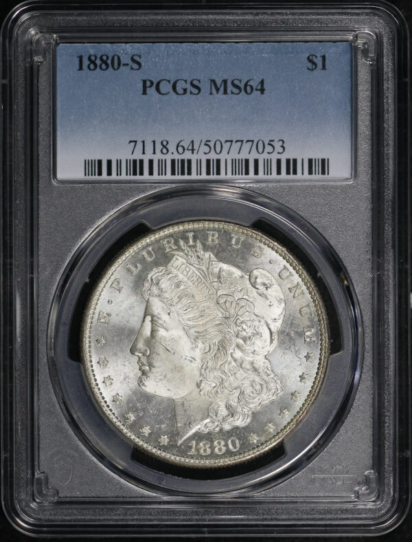 Obverse of this 1880-S Morgan Dollar PCGS MS-64