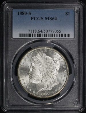 Obverse of this 1880-S Morgan Dollar PCGS MS-64
