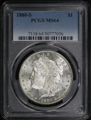 Obverse of this 1880-S Morgan Dollar PCGS MS-64