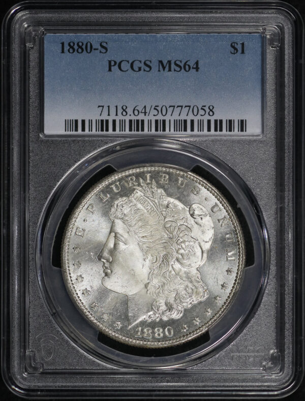 Obverse of this 1880-S Morgan Dollar PCGS MS-64