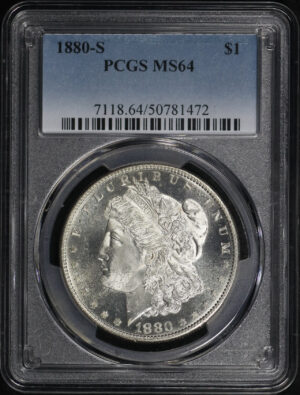 Obverse of this 1880-S Morgan Dollar PCGS MS-64