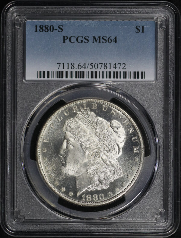 Obverse of this 1880-S Morgan Dollar PCGS MS-64