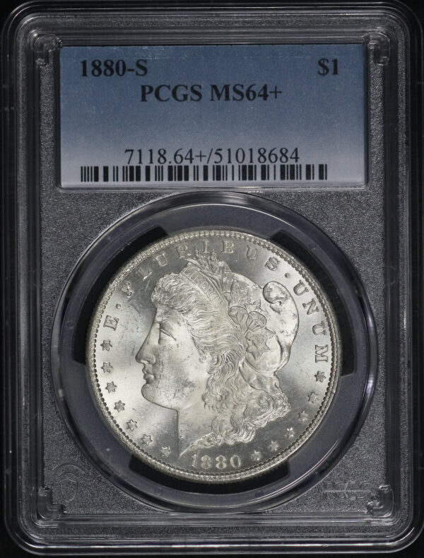 Obverse of this 1880-S Morgan Dollar PCGS MS-64+