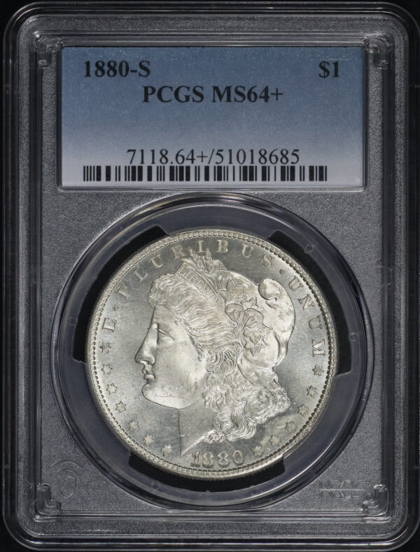 Obverse of this 1880-S Morgan Dollar PCGS MS-64+