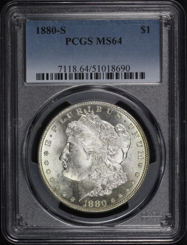 Obverse of this 1880-S Morgan Dollar PCGS MS-64