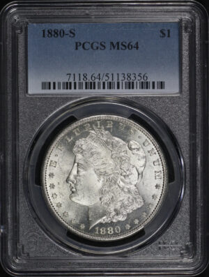 Obverse of this 1880-S Morgan Dollar PCGS MS-64