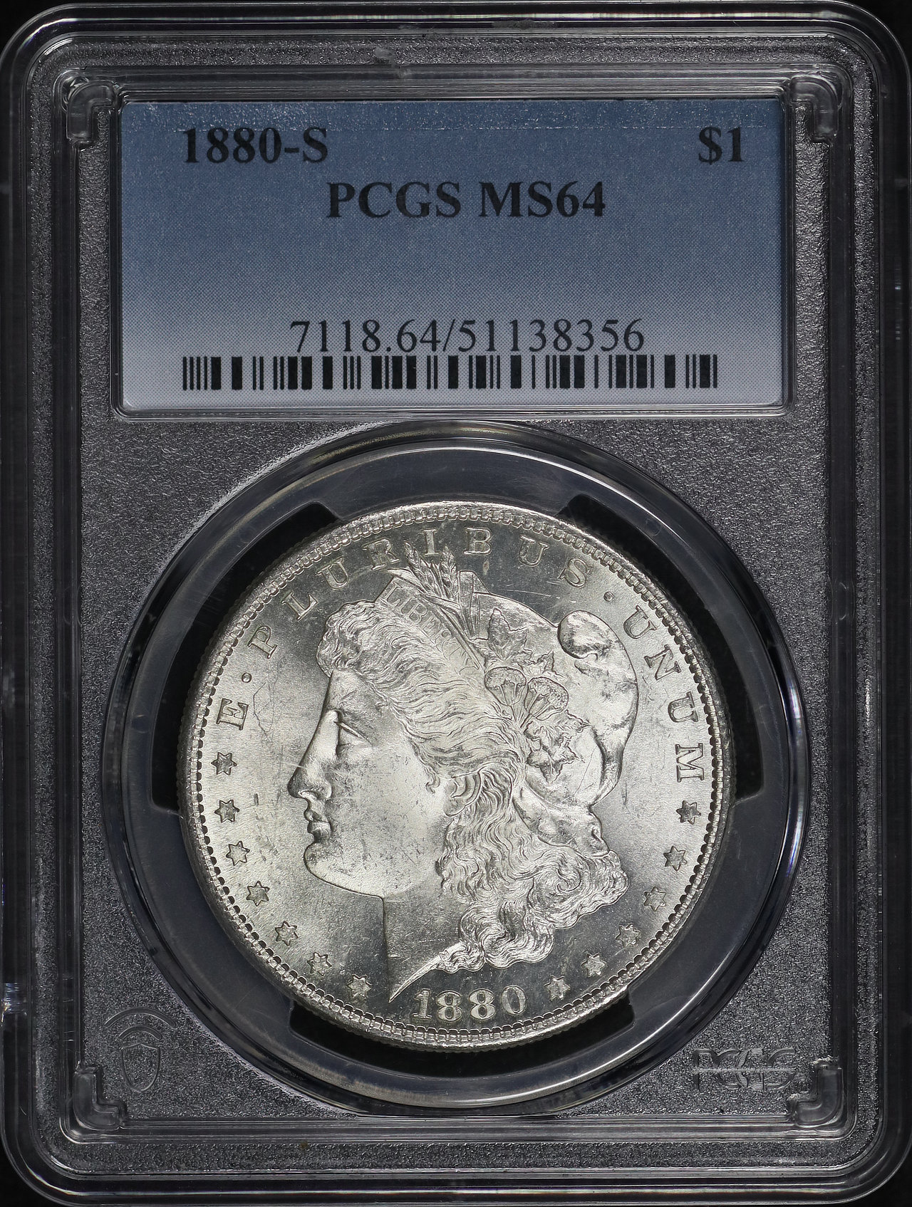 Obverse of this 1880-S Morgan Dollar PCGS MS-64