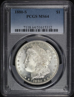 Obverse of this 1880-S Morgan Dollar PCGS MS-64