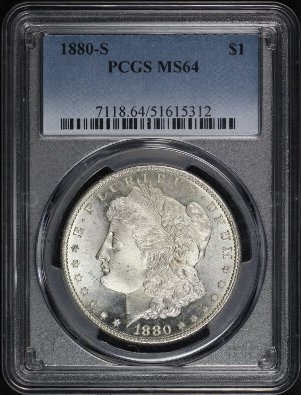 Obverse of this 1880-S Morgan Dollar PCGS MS-64