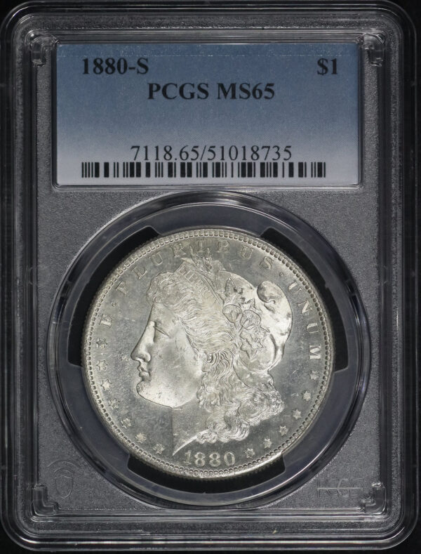 Obverse of this 1880-S Morgan Dollar PCGS MS-65