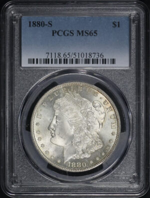 Obverse of this 1880-S Morgan Dollar PCGS MS-65