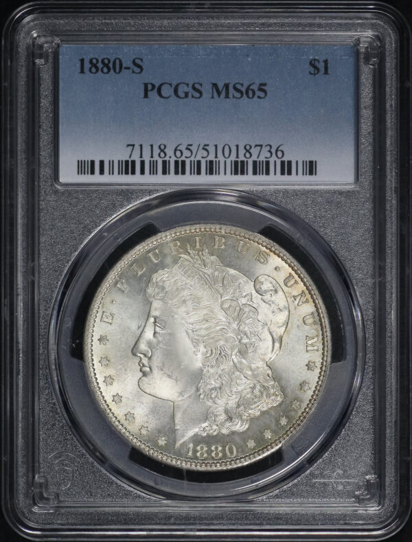 Obverse of this 1880-S Morgan Dollar PCGS MS-65