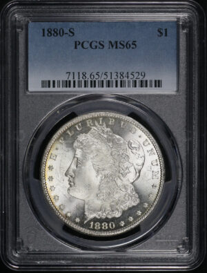 Obverse of this 1880-S Morgan Dollar PCGS MS-65