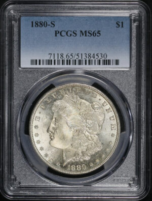 Obverse of this 1880-S Morgan Dollar PCGS MS-65
