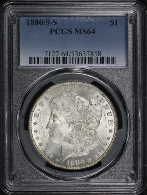 Obverse of this 1880/9-S Morgan Dollar PCGS MS-64