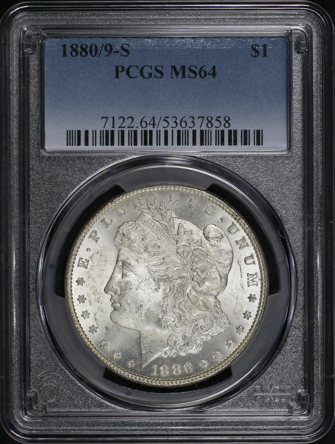 Obverse of this 1880/9-S Morgan Dollar PCGS MS-64