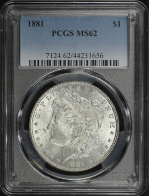Obverse of this 1881 Morgan Dollar PCGS MS-62
