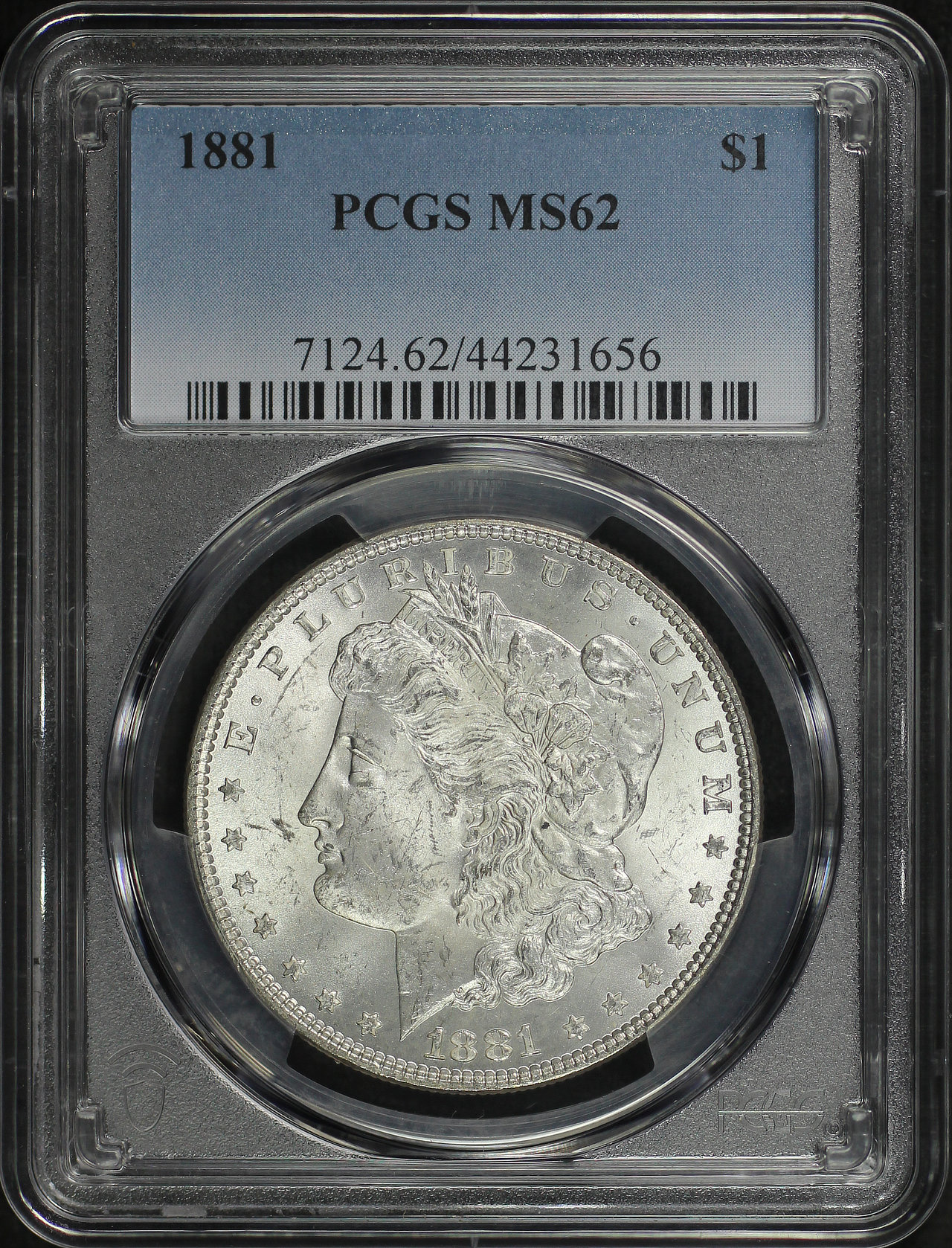 Obverse of this 1881 Morgan Dollar PCGS MS-62