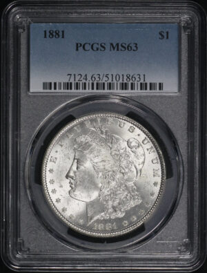 Obverse of this 1881 Morgan Dollar PCGS MS-63