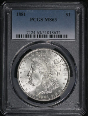 Obverse of this 1881 Morgan Dollar PCGS MS-63