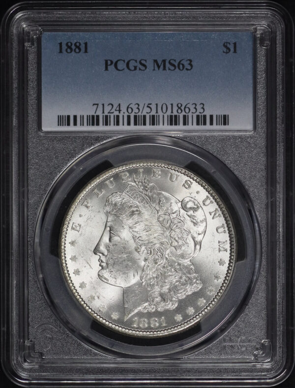 Obverse of this 1881 Morgan Dollar PCGS MS-63