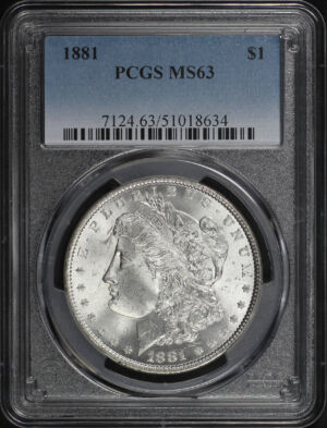 Obverse of this 1881 Morgan Dollar PCGS MS-63