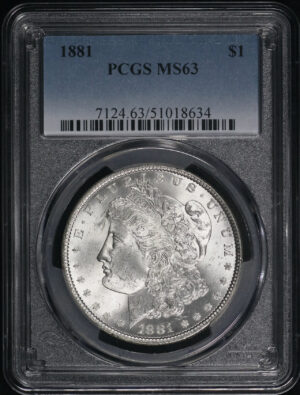 Obverse of this 1881 Morgan Dollar PCGS MS-63