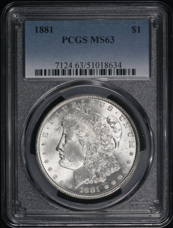Obverse of this 1881 Morgan Dollar PCGS MS-63