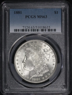 Obverse of this 1881 Morgan Dollar PCGS MS-63