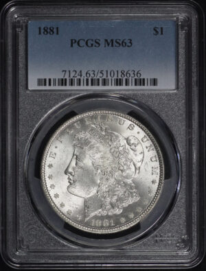 Obverse of this 1881 Morgan Dollar PCGS MS-63