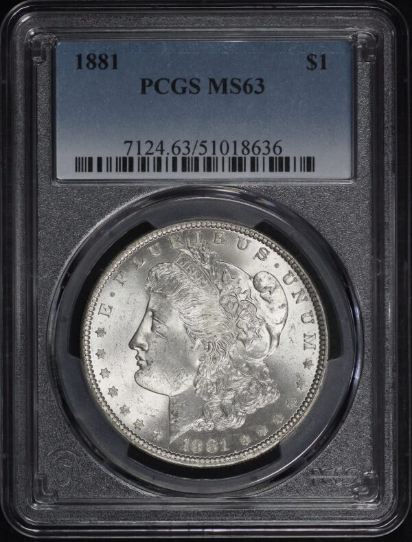Obverse of this 1881 Morgan Dollar PCGS MS-63