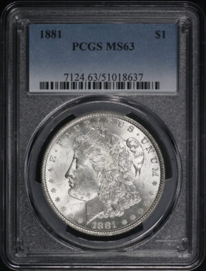 Obverse of this 1881 Morgan Dollar PCGS MS-63