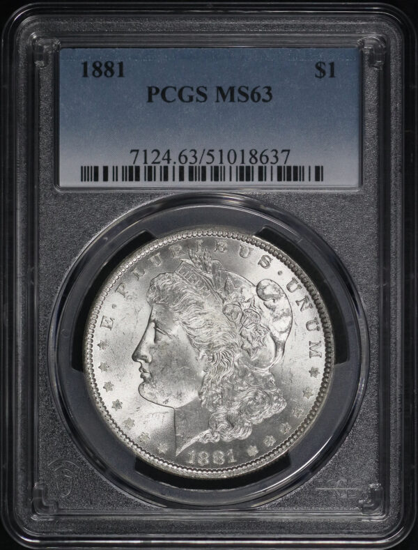 Obverse of this 1881 Morgan Dollar PCGS MS-63