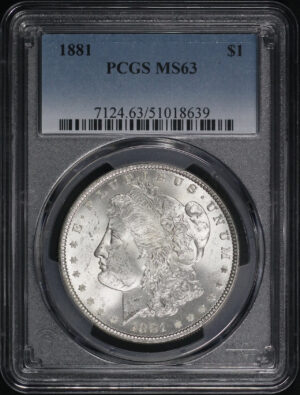Obverse of this 1881 Morgan Dollar PCGS MS-63