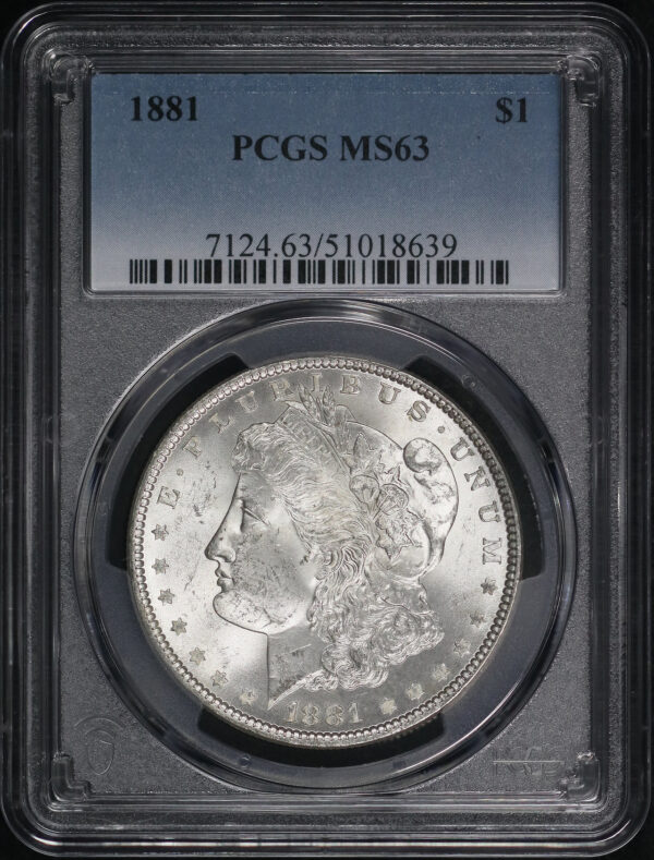 Obverse of this 1881 Morgan Dollar PCGS MS-63